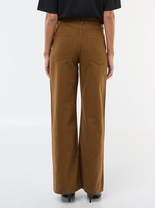 Pantalón de twill de algodón con cinturón descentrado - Kiabi