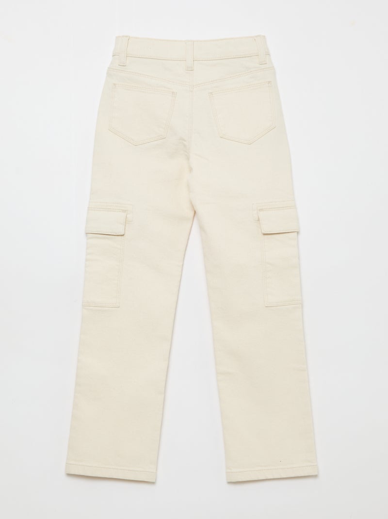 Pantalón de twill regular Blanco - Kiabi
