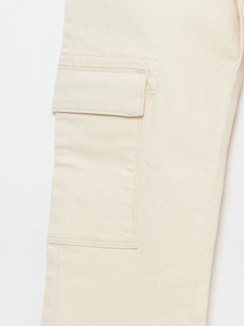 Pantalón de twill regular Blanco - Kiabi
