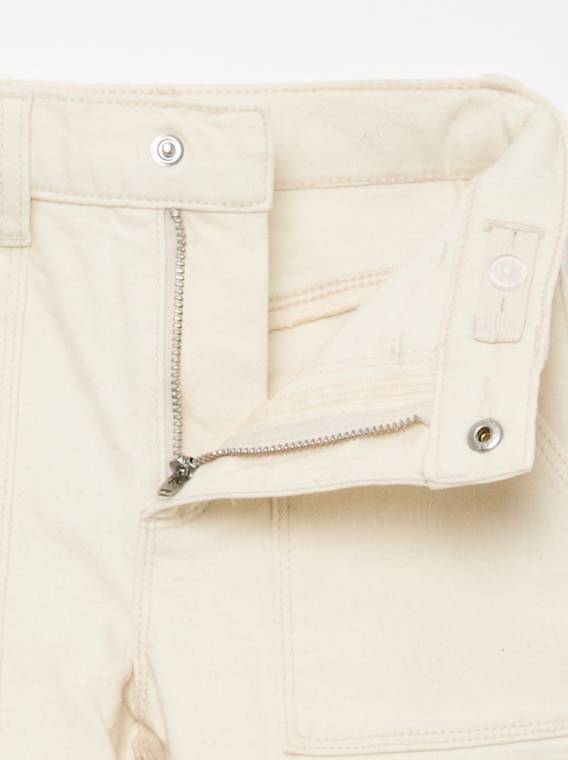 Pantalón de twill regular Blanco - Kiabi