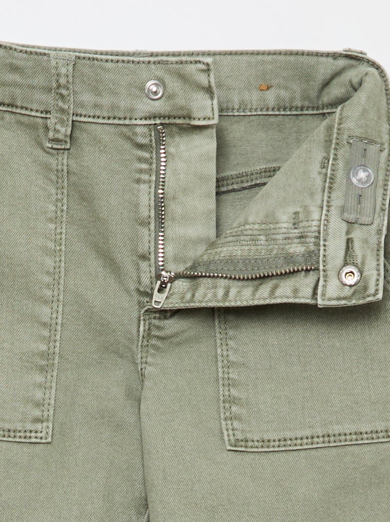 Pantalón de twill regular Verde - Kiabi