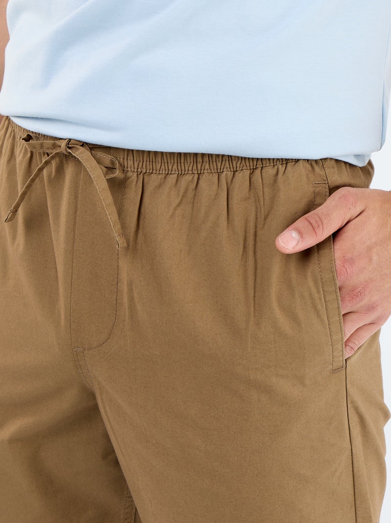 Pantalón de vestir de popelina Marron - Kiabi