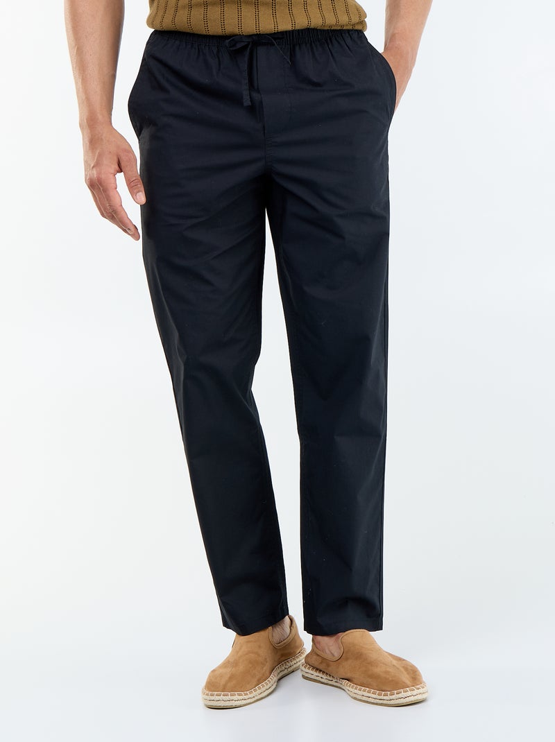 Pantalón de vestir de popelina Negro - Kiabi