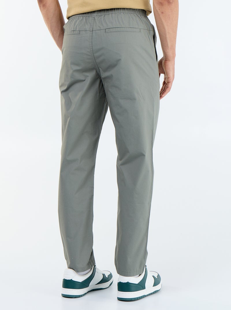 Pantalón de vestir de popelina Verde - Kiabi