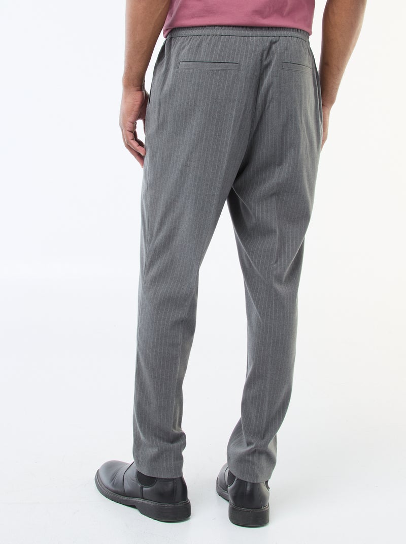 Pantalón de vestir de rayas finas Negro - Kiabi