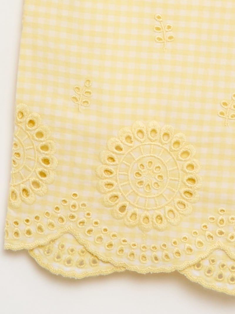 Pantalón de vichy en algodón Amarillo - Kiabi