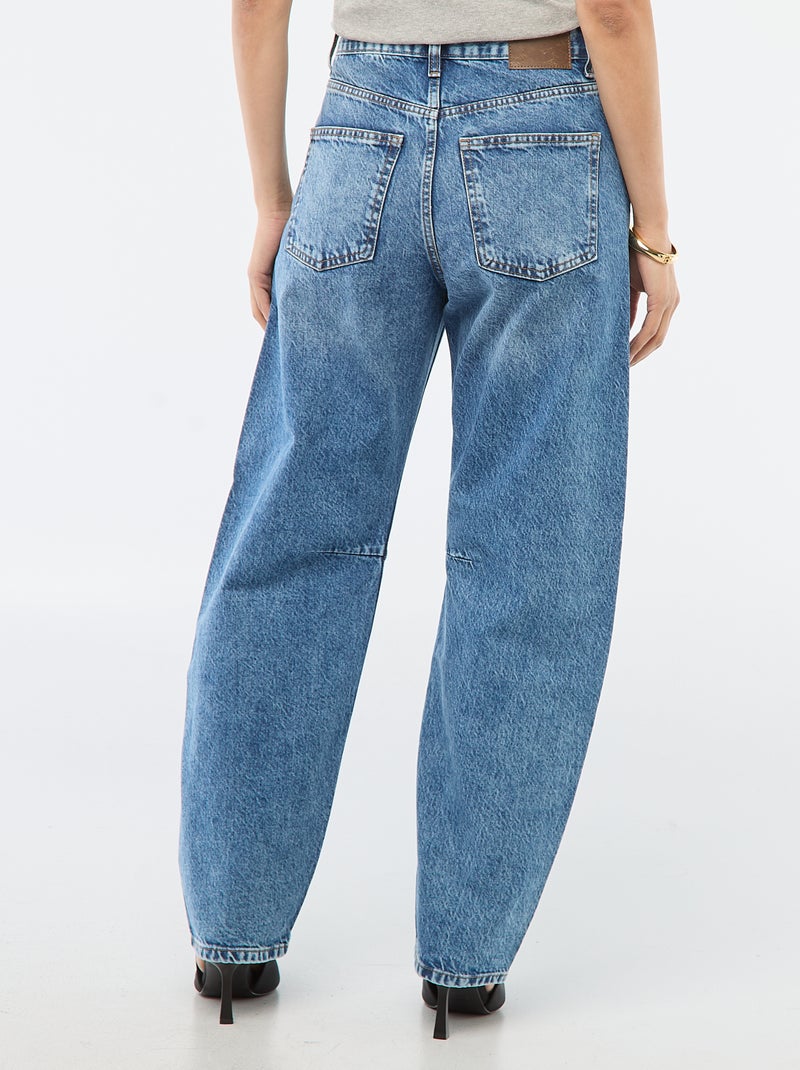 Pantalón denim barrel de algodón Azul - Kiabi