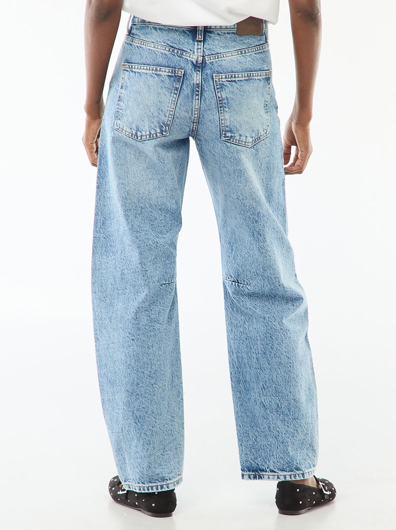 Pantalón denim barrel de algodón Azul - Kiabi