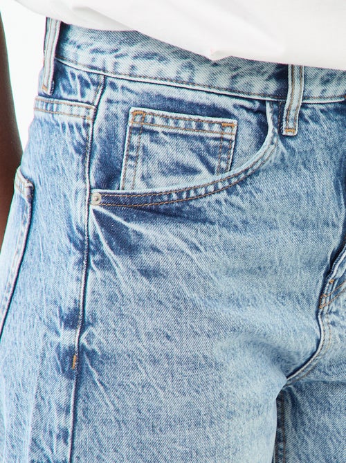 Pantalón denim barrel de algodón - Kiabi
