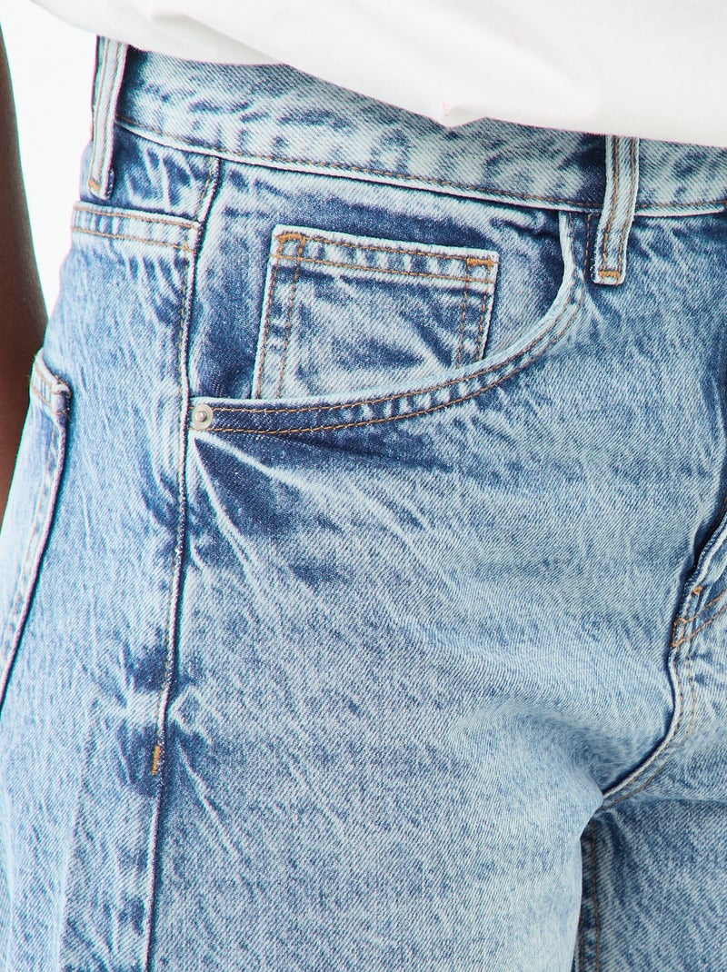 Pantalón denim barrel de algodón Azul - Kiabi