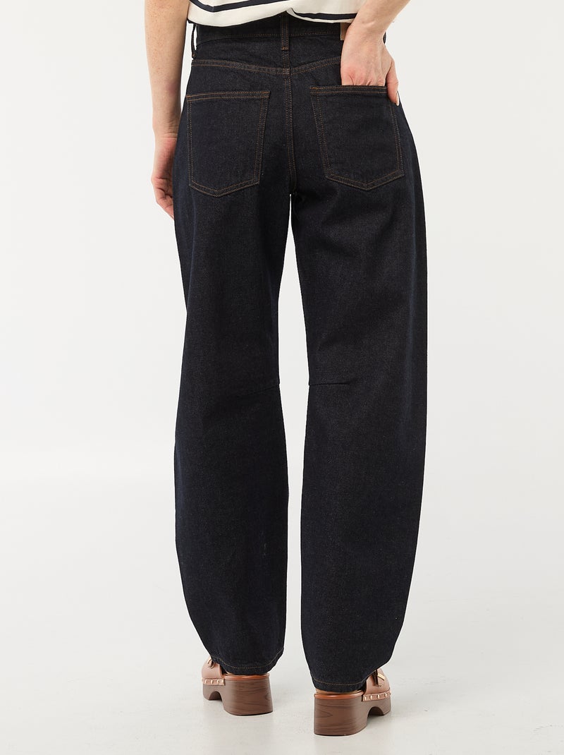 Pantalón denim barrel de algodón Azul - Kiabi