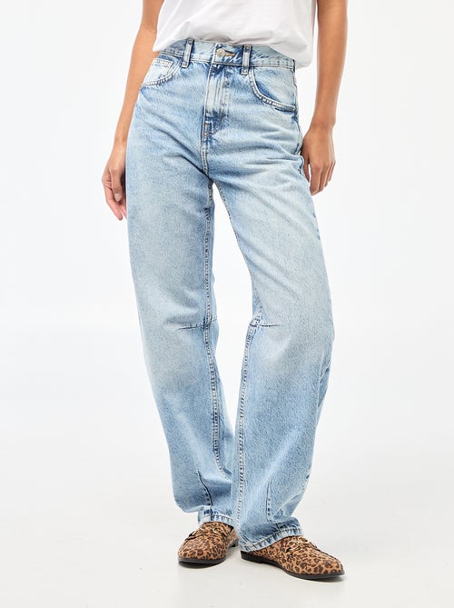 Pantalón denim barrel de algodón - Kiabi