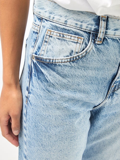 Pantalón denim barrel de algodón - Kiabi