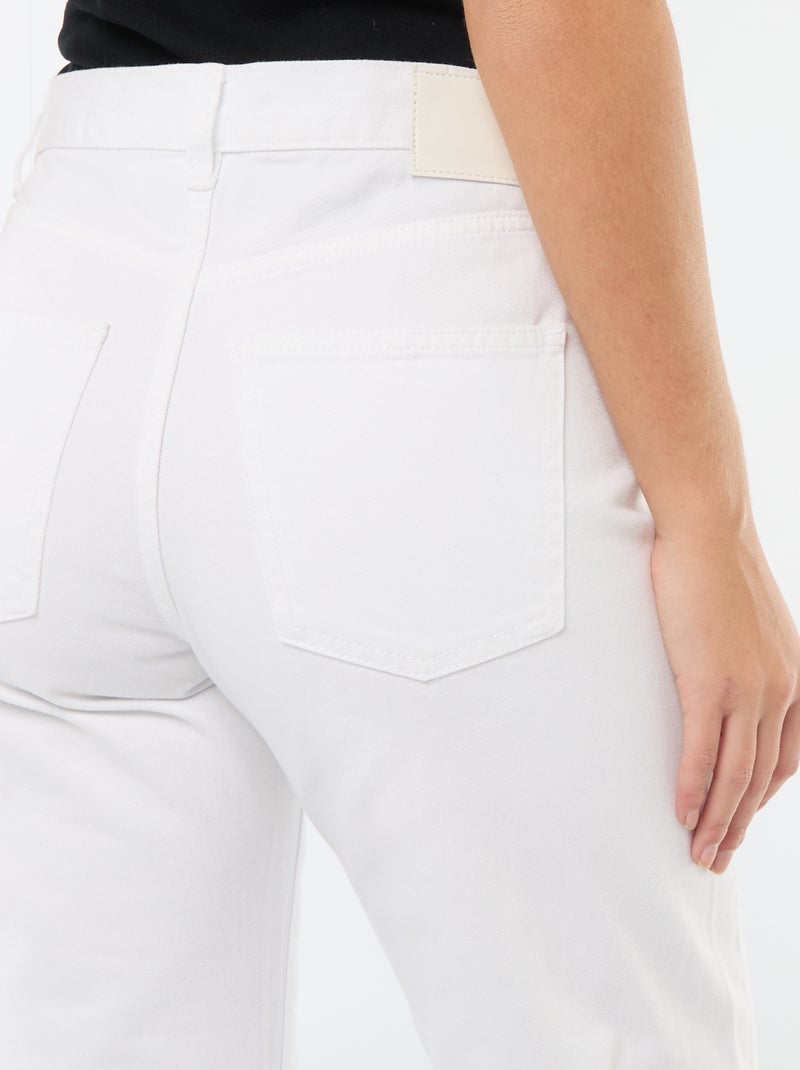Pantalón denim barrel de algodón Blanco - Kiabi