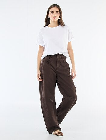 Pantalón denim corte globo