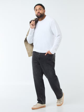 Pantalón denim corte relaxed 5 bolsillos