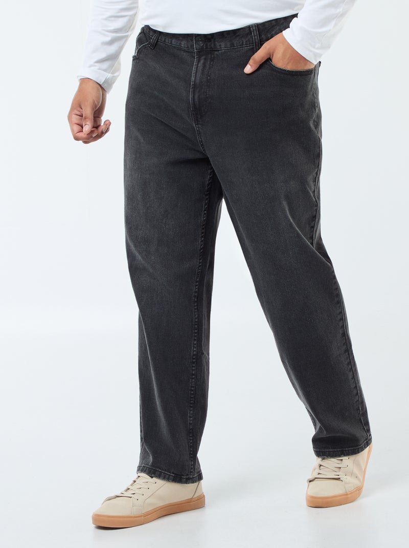 Pantalón denim corte relaxed 5 bolsillos Gris - Kiabi