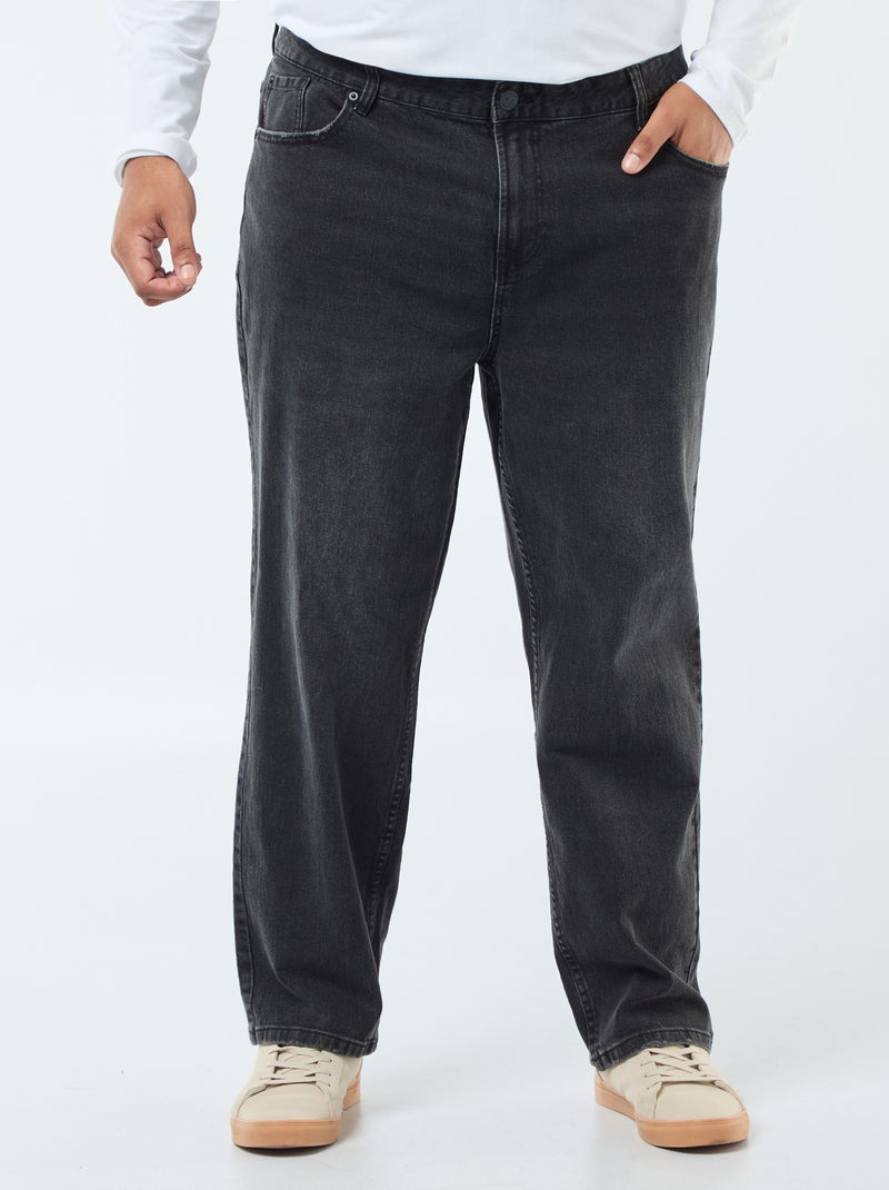 Pantalón denim corte relaxed 5 bolsillos Gris - Kiabi
