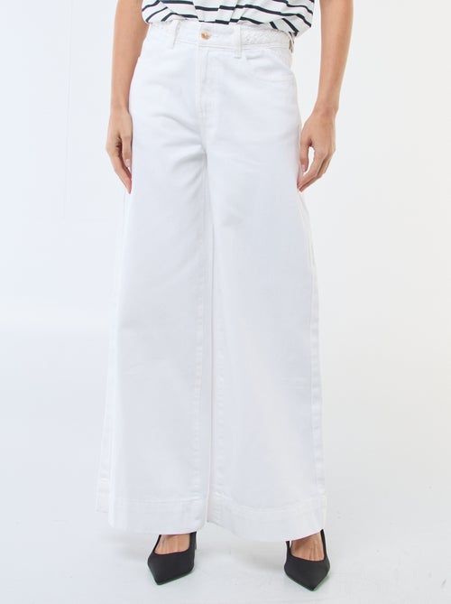 Pantalón denim de talle alto y corte ancho - Kiabi