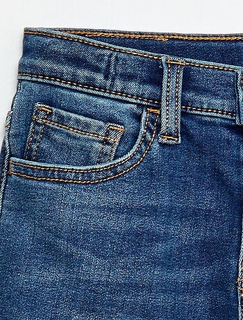 Pantalón denim elástico corte slim de algodón
