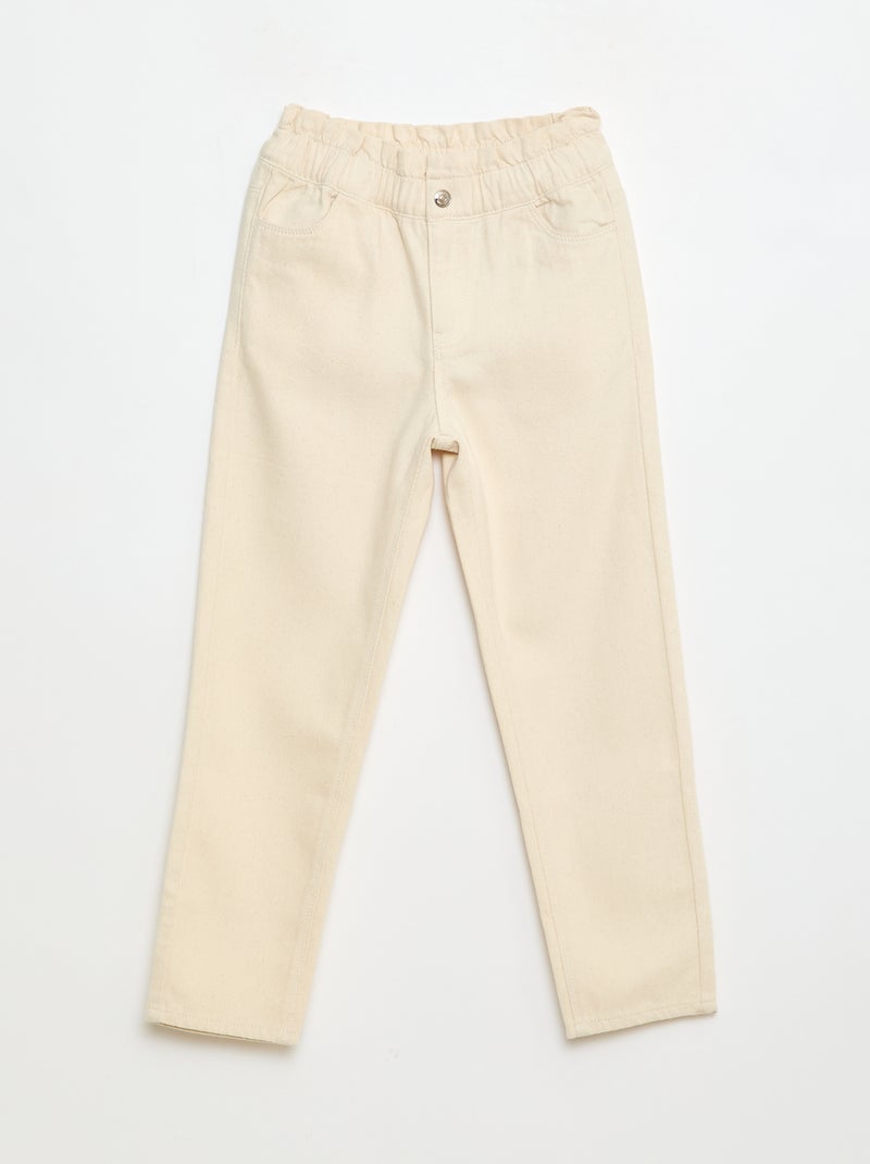 Pantalón denim mom de talle alto Blanco - Kiabi