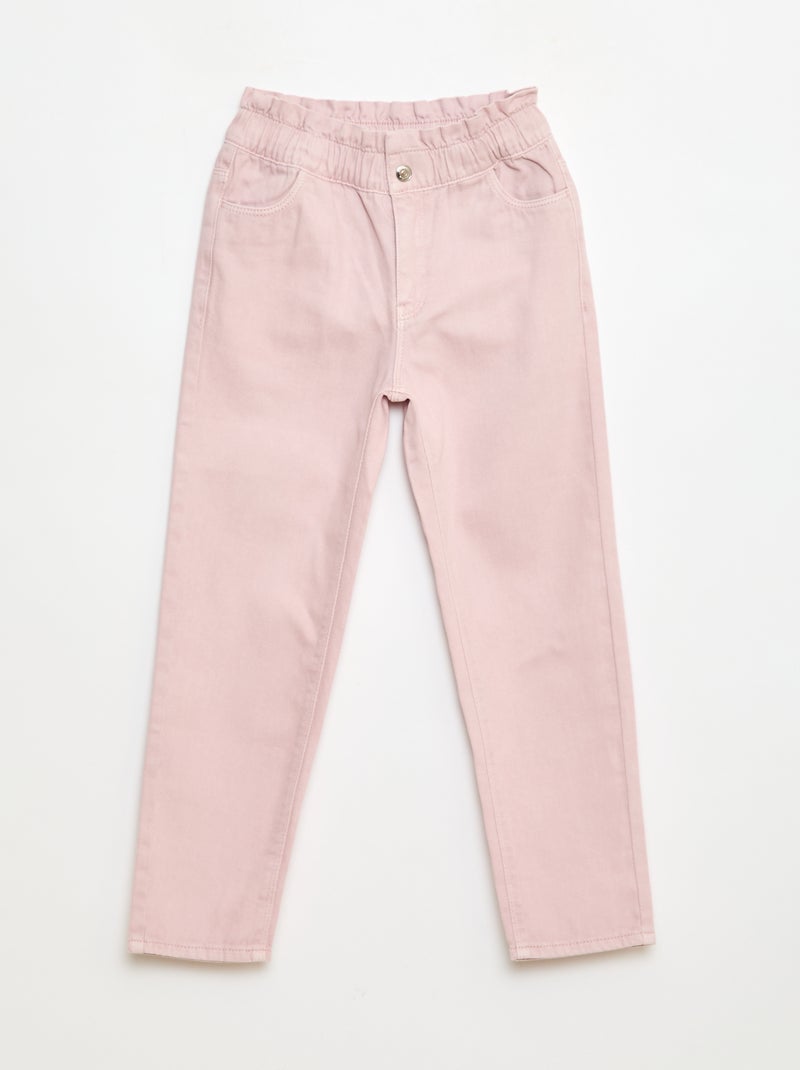 Pantalón denim mom de talle alto Purpura - Kiabi
