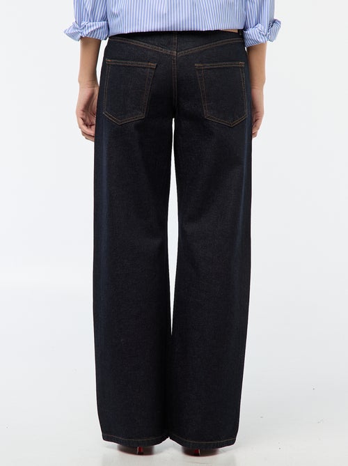 Pantalón denim recto con strass - Kiabi