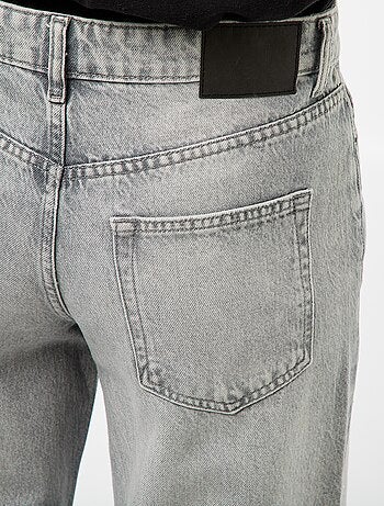 Pantalón denim recto con strass