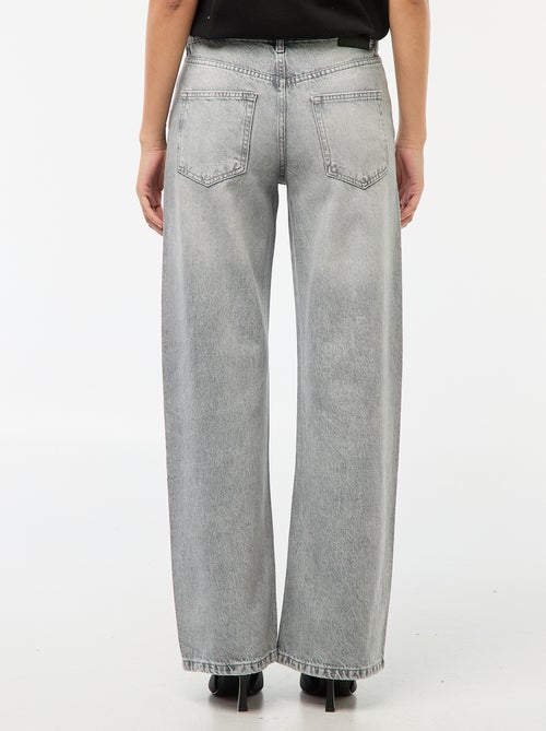 Pantalón denim recto con strass - Kiabi