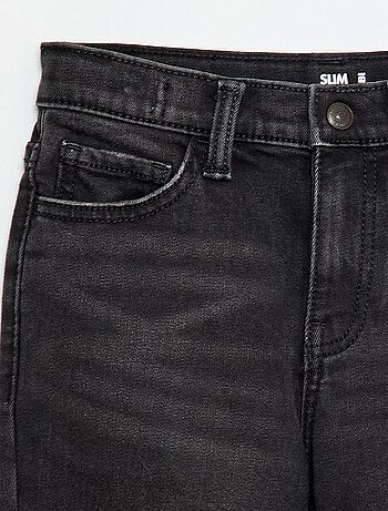 Pantalón denim elástico corte slim de algodón