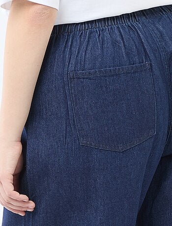 Pantalón denim / vaquero de tiro bajo y corte ancho