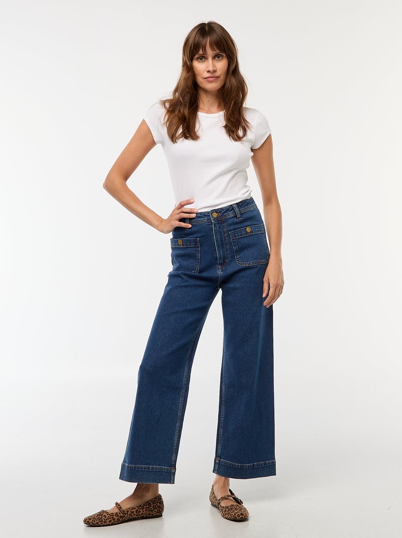 Pantalón denim wide leg Azul - Kiabi