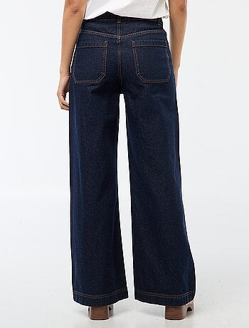 Pantalón denim wide liso
