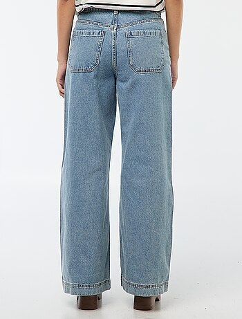 Pantalón denim wide liso