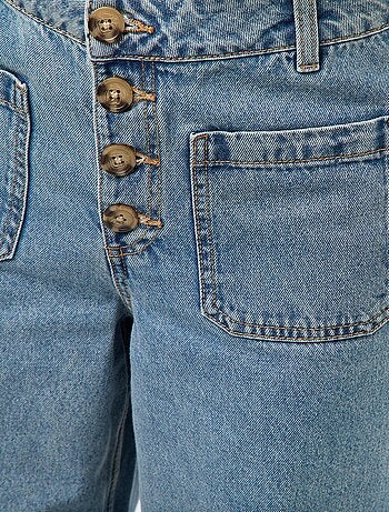 Pantalón denim wide liso
