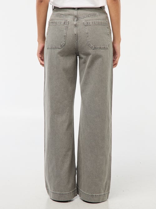 Pantalón denim wide liso - Kiabi
