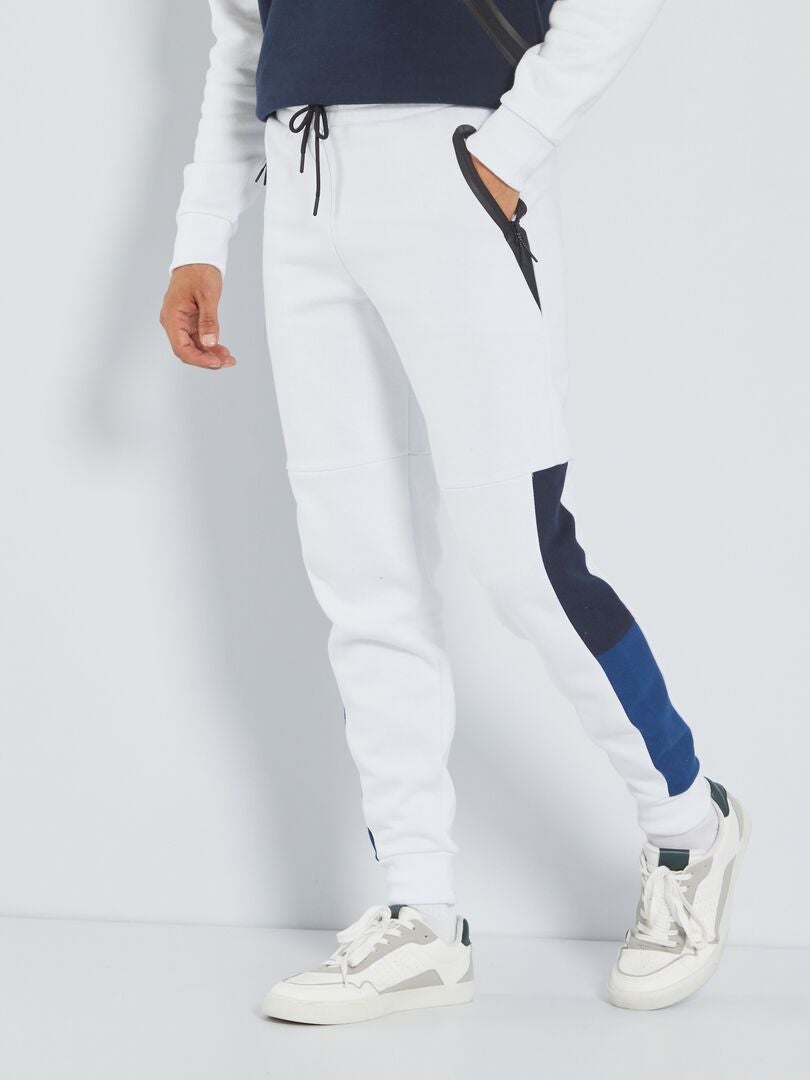Pantalón deportivo colorblock Blanco - Kiabi