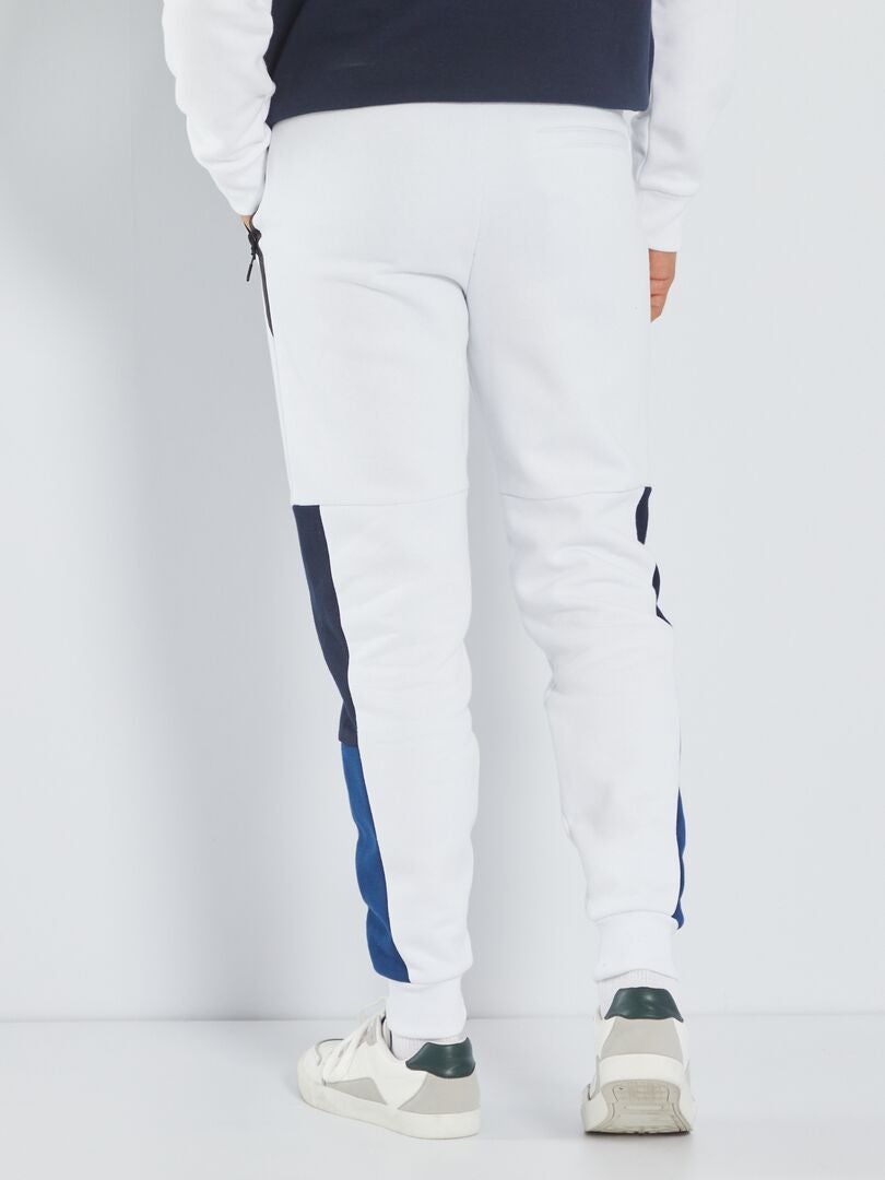 Pantalón deportivo colorblock Blanco - Kiabi