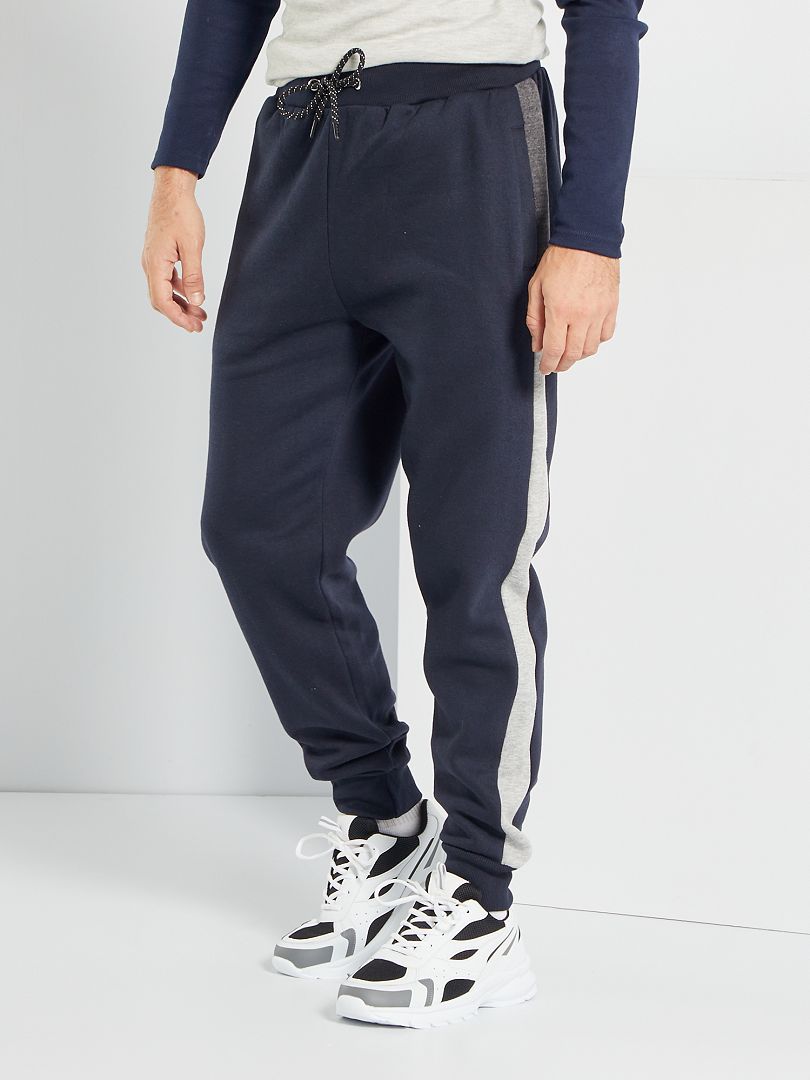 Pantalón deportivo colorblock marino/gris - Kiabi