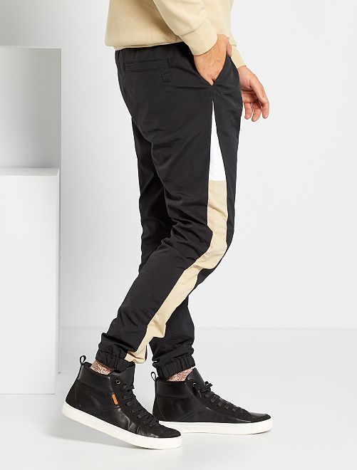 Pantalón deportivo colorblock                                                     negro 
