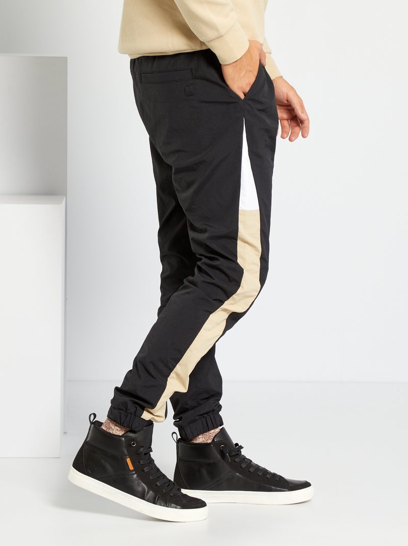 Pantalón deportivo colorblock Negro - Kiabi