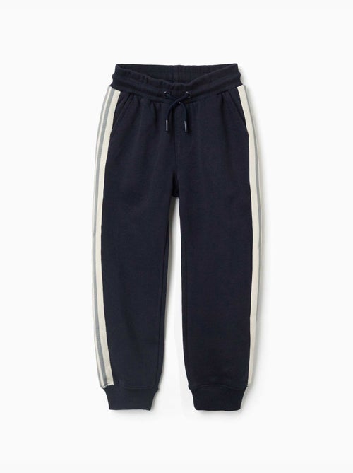 Pantalón deportivo de algodón con cintas a rayas - Kiabi