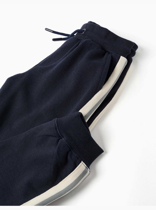 Pantalón deportivo de algodón con cintas a rayas - Kiabi