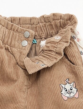 Pantalón 'Disney' 'Marie' de terciopelo de algodón con cinturón