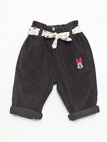 Pantalón 'Disney' 'Marie' de terciopelo de algodón con cinturón