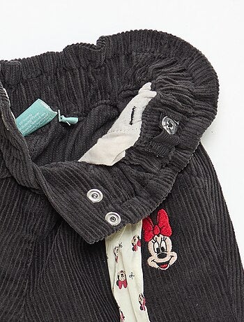 Pantalón 'Disney' 'Marie' de terciopelo de algodón con cinturón