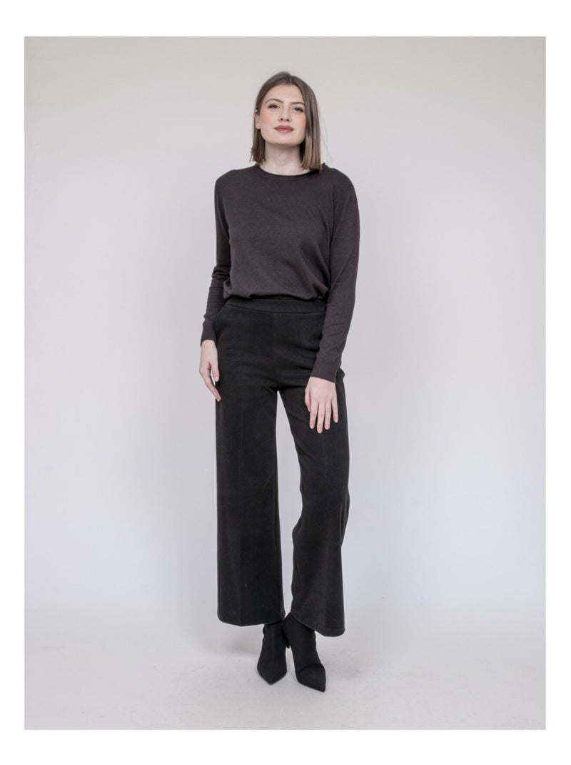 Pantalón efecto lana EDVIGE Negro - Kiabi