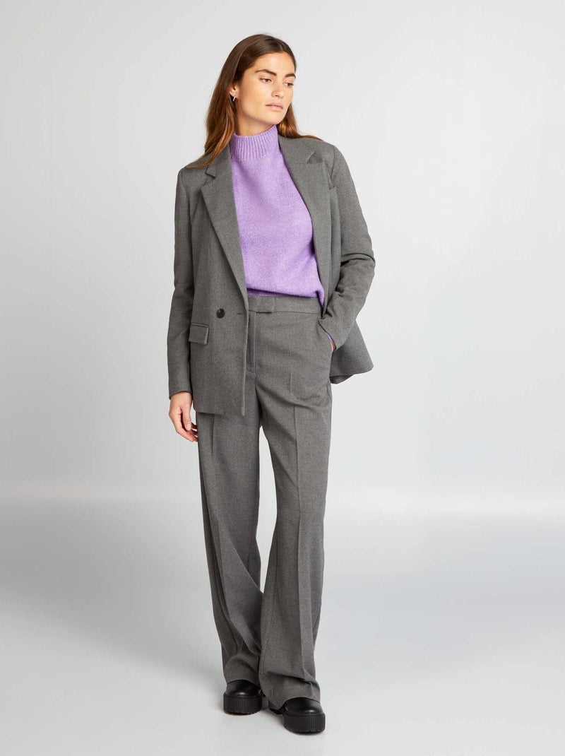 Pantalón efecto lana GRIS - Kiabi
