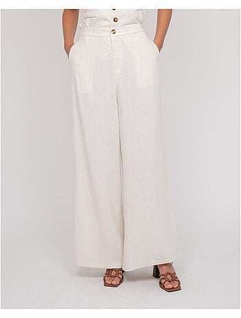 Pantalón efecto lino EVELISE