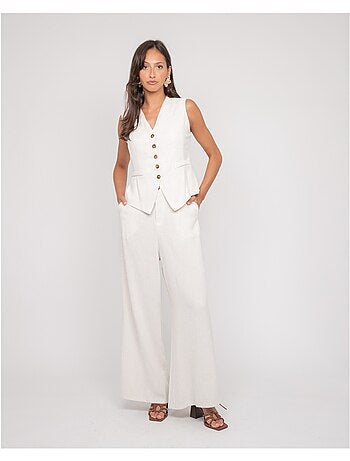 Pantalón efecto lino EVELISE